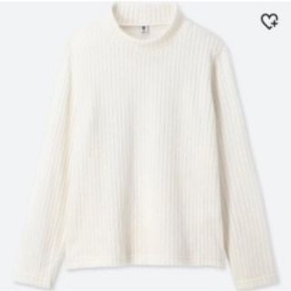 ユニクロ(UNIQLO)のユニクロ★ストレッチフリースハイネックＴ★ホワイト★140(Tシャツ/カットソー)