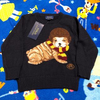 ポロラルフローレン(POLO RALPH LAUREN)の新品☆ワンチャンセーター☆ネイビー☆3T(100)(ニット)