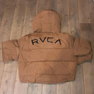 ルーカ(RVCA)の新品　未使用　RVCA レディース  ロゴダウンジャケット　サイズXS ブラウン(ダウンジャケット)