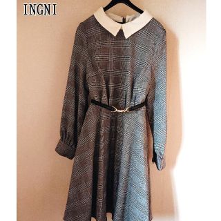 イング(INGNI)のINGNI グレンチェックワンピース(ミニワンピース)