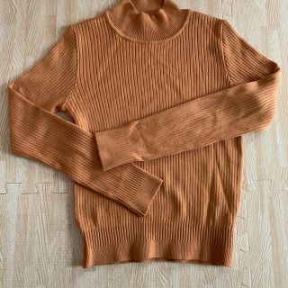 リリーブラウン(Lily Brown)の【美品】lilybrown タートル  ニット 茶色 オレンジ(ニット/セーター)