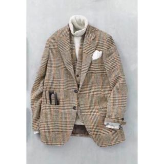 Harris Tweed スーツセレクト ハリスツイード ジャケット ベージュ ガンクラブ チェックの通販 ラクマ