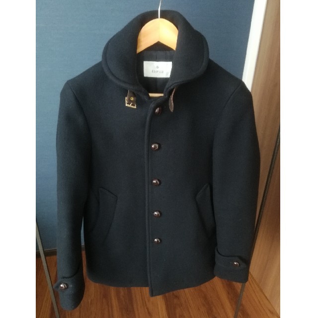 EDIFICE コート ブラック ジャケット/アウター メンズ ピーコート EDIFICE 【激安オンライン通販】の
