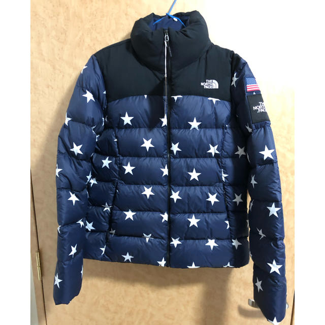 レディースノースフェイス 星柄 星条旗 ヌプシ ダウンジャケット dark blue Ｍ