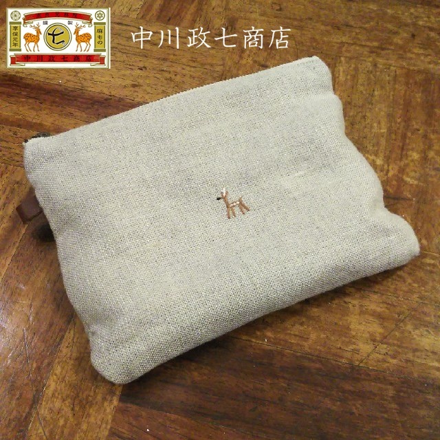 JOURNAL STANDARD - 美品 中川政七商店 麻 リネン 親鹿 刺繍 ファスナー ポーチの通販 by ナチュラルブランド服