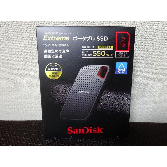 SanDisk(サンディスク)の★新品★サンディスク エクストリーム ポータブルSSD 2TB スマホ/家電/カメラのPC/タブレット(PC周辺機器)の商品写真