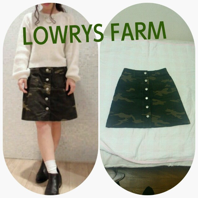 LOWRYS FARM(ローリーズファーム)のﾛｰﾘｰｽﾞ*前ボタン台形スカート レディースのスカート(ミニスカート)の商品写真