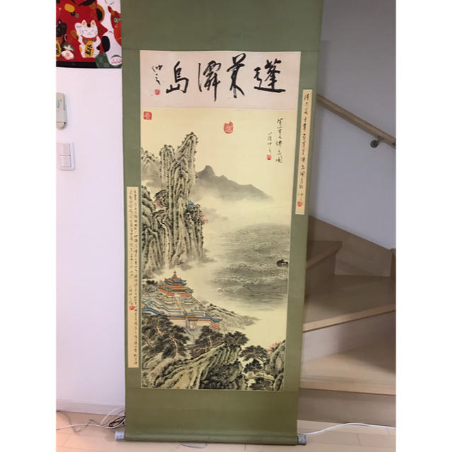 大型中国古掛軸　肉筆と時代保証 エンタメ/ホビーの美術品/アンティーク(絵画/タペストリー)の商品写真