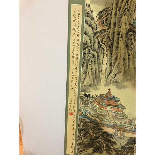 大型中国古掛軸　肉筆と時代保証 エンタメ/ホビーの美術品/アンティーク(絵画/タペストリー)の商品写真