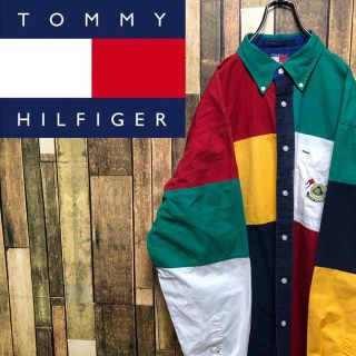 トミーヒルフィガー(TOMMY HILFIGER)の【じんこ様専用☆】トミーヒルフィガー☆刺繍ロゴクレイジーパターンマルチ切替シャツ(シャツ)