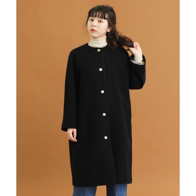 Dot&Stripes CHILDWOMAN(ドットアンドストライプスチャイルドウーマン)の【新品タグ付】Dot＆Stripes メタルボタンノーカラーコート レディースのジャケット/アウター(ロングコート)の商品写真