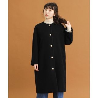 ドットアンドストライプスチャイルドウーマン(Dot&Stripes CHILDWOMAN)の【新品タグ付】Dot＆Stripes メタルボタンノーカラーコート(ロングコート)