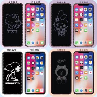 iPhone全機種対応 高品質 強化ガラス 全面保護フィルムシール かわいい(保護フィルム)