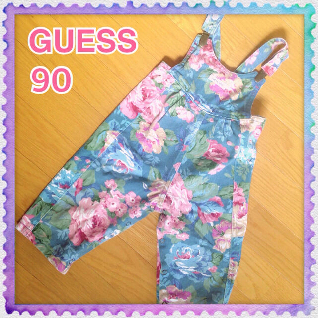 GUESS(ゲス)のGUESS花柄オーバーオール90☆値下げ キッズ/ベビー/マタニティのキッズ服女の子用(90cm~)(パンツ/スパッツ)の商品写真