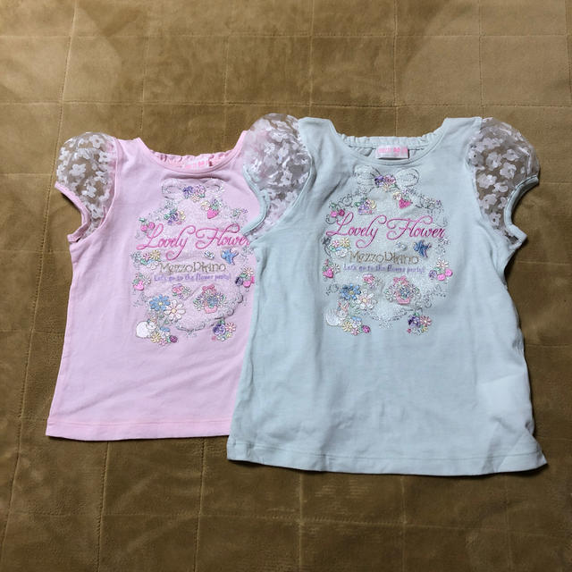 mezzo piano(メゾピアノ)のメゾピアノ　Tシャツ100,110サイズ ２枚セット キッズ/ベビー/マタニティのキッズ服女の子用(90cm~)(Tシャツ/カットソー)の商品写真