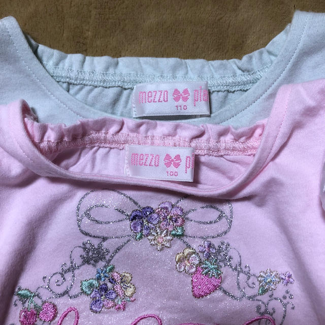 mezzo piano(メゾピアノ)のメゾピアノ　Tシャツ100,110サイズ ２枚セット キッズ/ベビー/マタニティのキッズ服女の子用(90cm~)(Tシャツ/カットソー)の商品写真