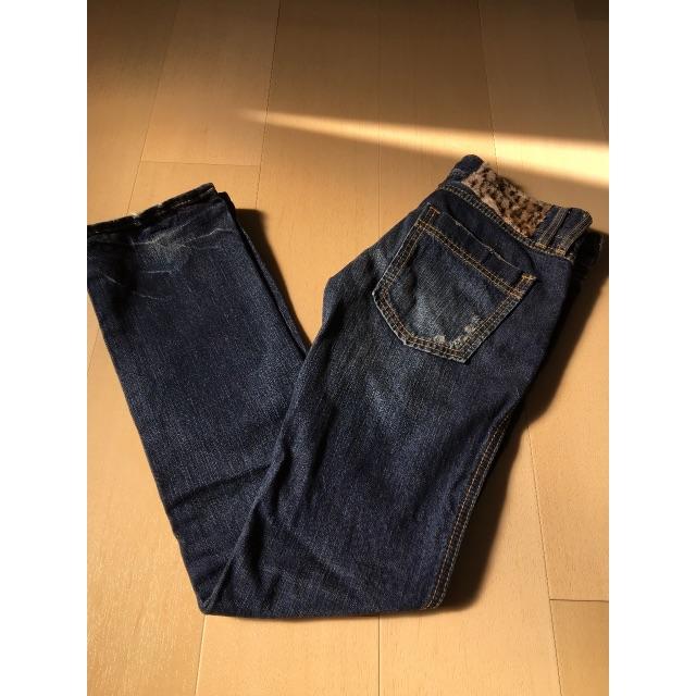 MISCH MASCH(ミッシュマッシュ)のミッシュマッシュ　サイズ36    ダメージ加工　ハート　ヒョウ柄 レディースのパンツ(デニム/ジーンズ)の商品写真