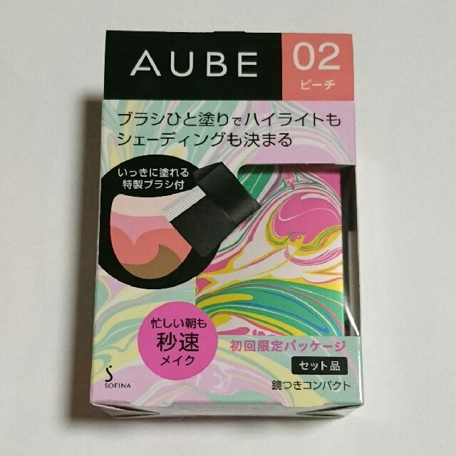 AUBE(オーブ)の新品・未使用 オーブ ブラシひと塗りチーク 02 ピーチ コスメ/美容のベースメイク/化粧品(チーク)の商品写真