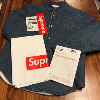 シュプリーム(Supreme)の納品書付き supreme Sherpa Lined Denim Shirt(ブルゾン)