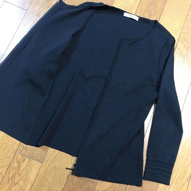 美品♡Rene ルネ♡ジップアップデザインカーディガン 黒 36 袖