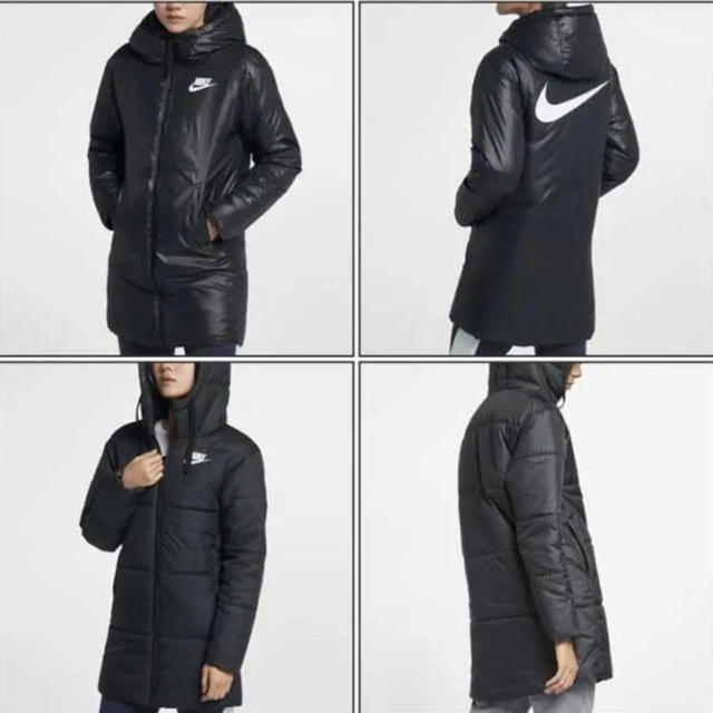 NIKE(ナイキ)の新品 NIKE リバーシブル ダウン ロングコート ビッグスウォッシュ 黒 M レディースのジャケット/アウター(ダウンコート)の商品写真