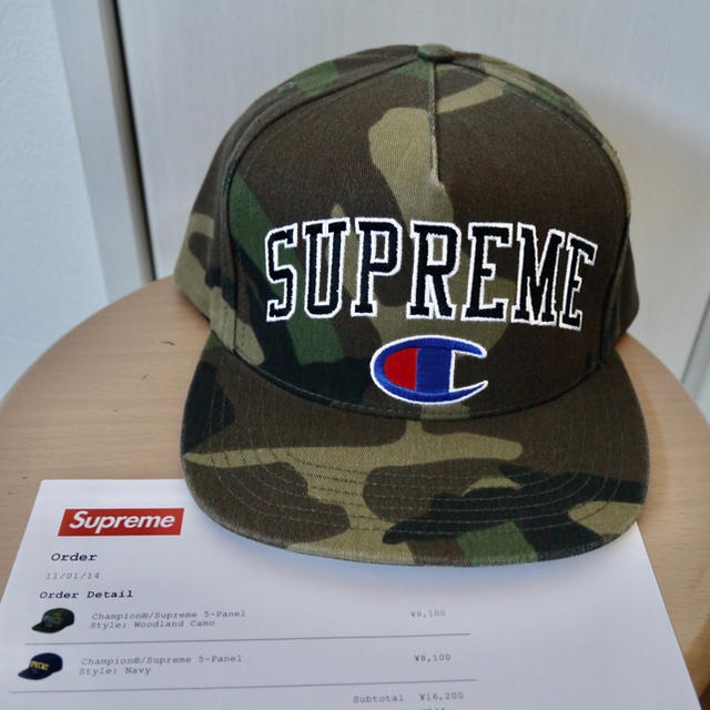 Supreme × Champion 14aw  Cap キャップ  迷彩フリー