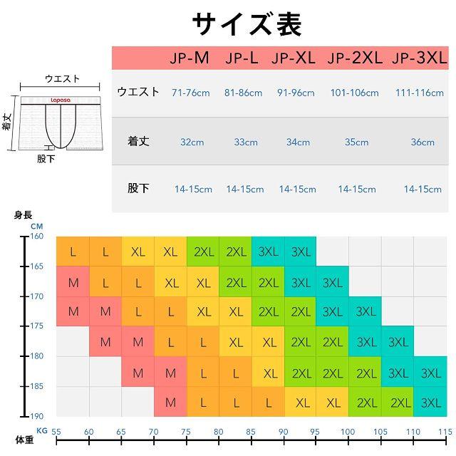 (ラパサ) Lapasa ロングボクサー 前閉じ 2XL ブルー3枚) メンズのアンダーウェア(ボクサーパンツ)の商品写真