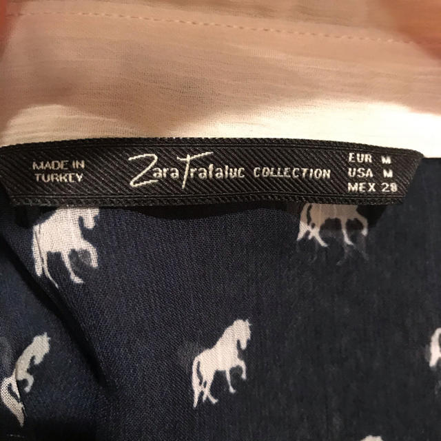 ZARA(ザラ)のお値下げしました！ZARA シースルー馬柄ブラウス レディースのトップス(シャツ/ブラウス(長袖/七分))の商品写真