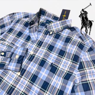 ポロラルフローレン(POLO RALPH LAUREN)のRALPH LAUREN 薄手チェックシャツ /Blu 170(シャツ)