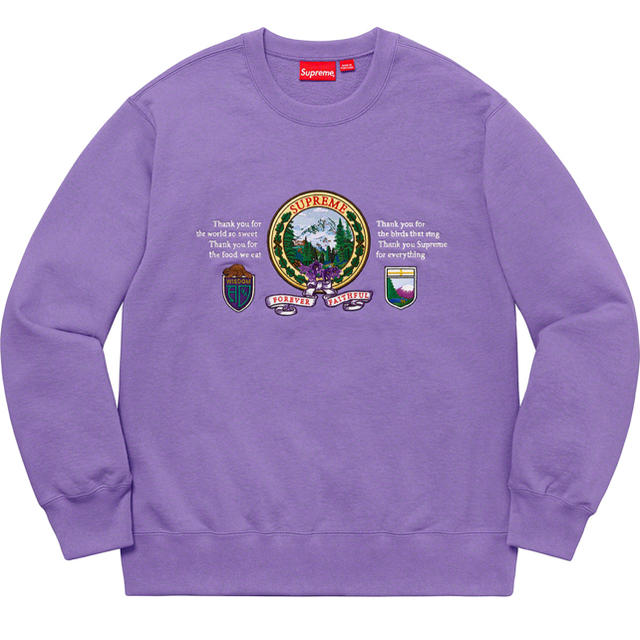 supreme mountain crewneck マウンテン　紫　2019fwスウェット