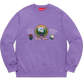 シュプリーム(Supreme)のsupreme mountain crewneck マウンテン　紫　2019fw(スウェット)