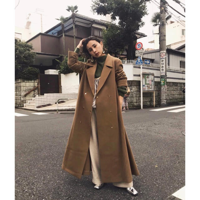 【新品未使用】ameri BELT FLARE LONG COAT フレアコート