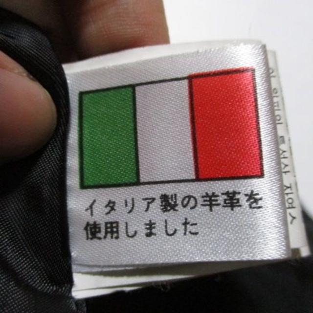 高級イタリア産ベジタブルタンニン鞣し★羊革レザー ライダースジャケット 黒 55