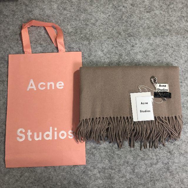 Acne Studiosプレゼントマフラーメランジキャメル男女兼用 正規品バージンウール100%付属品