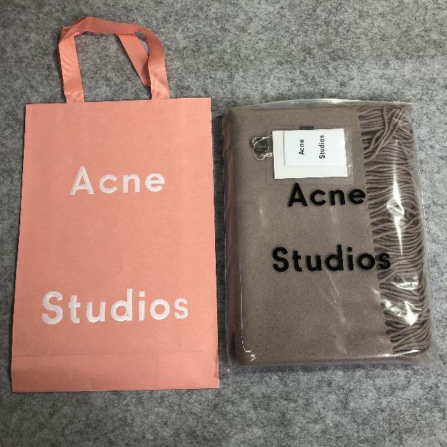 Acne Studiosプレゼントマフラーメランジキャメル男女兼用 正規品バージンウール100%付属品