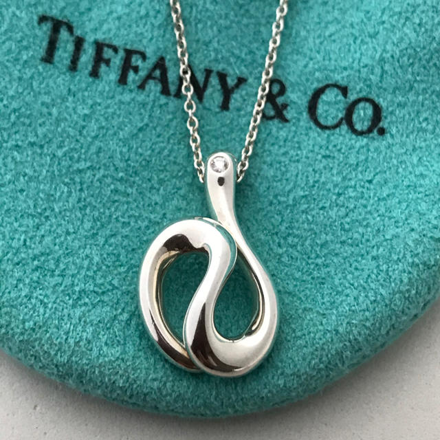 アクセサリーTiffany オープンウェーブ 1P ダイヤネックレス  希少