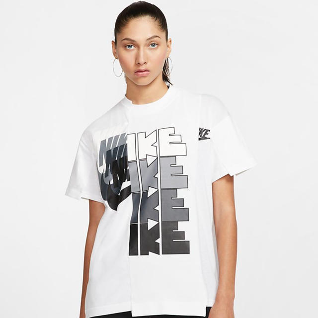 新品未使用 NIKE × SACAI ハイブリットTシャツ　ホワイト　Sサイズ | フリマアプリ ラクマ