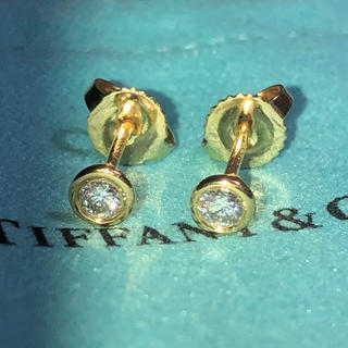 ティファニー(Tiffany & Co.)のティファニー バイザヤード ピアスYG ダイヤモンド0.16ct 美品(ピアス)
