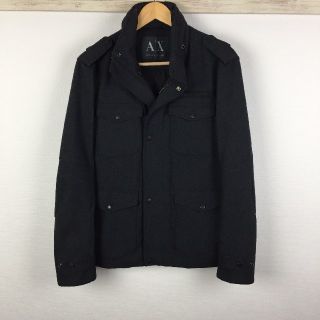 アルマーニエクスチェンジ(ARMANI EXCHANGE)の美品 アルマーニエクスチェンジ ジャケット メルトン生地 グレー(ブルゾン)