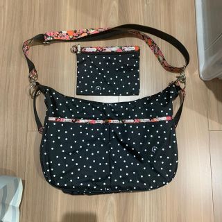 レスポートサック(LeSportsac)の【未使用品】レスポートサック　マザーズバッグ　黒×ドット×花柄(マザーズバッグ)