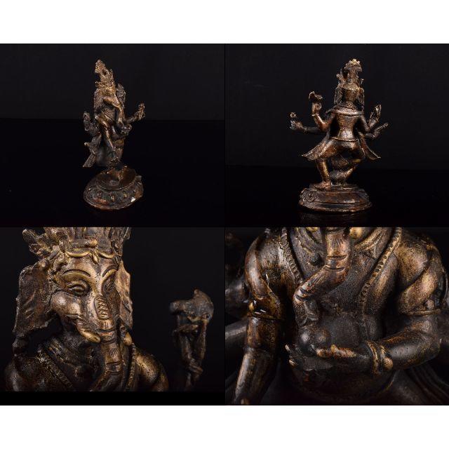 仏教美術 古銅鍍金 チベット仏 ガネーシャ象神 仏像 置物 V R2129の通販 by takaryo123's shop｜ラクマ