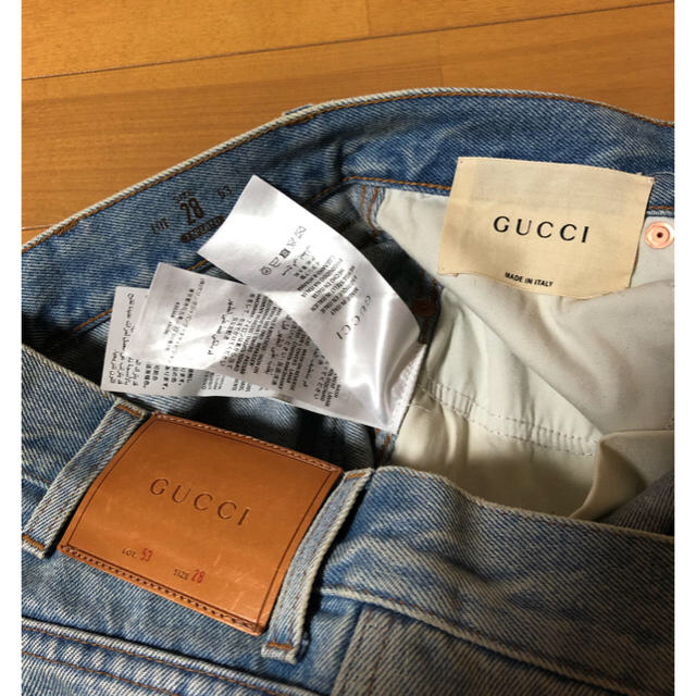 Gucci テーパード デニム パンツの通販 by ぐく's shop｜グッチならラクマ - GUCCI グッチ ウェブ付き 低価安い