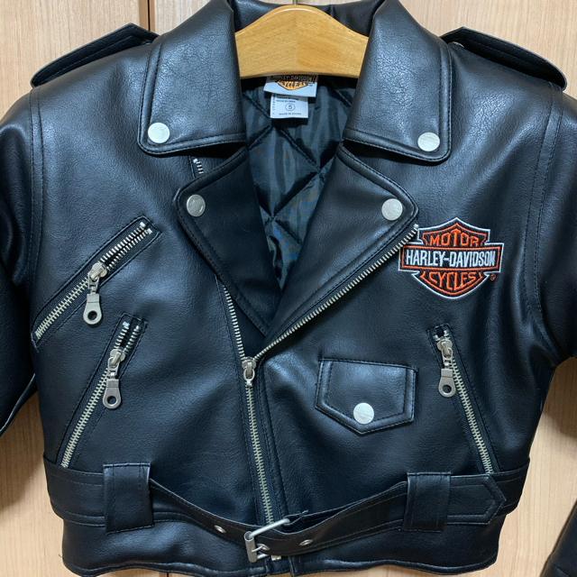 Harley Davidson(ハーレーダビッドソン)のジュニア用ハーレー革ジャン　サイズ５ メンズのジャケット/アウター(ライダースジャケット)の商品写真