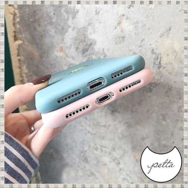 iPhone ケース カバー 恐竜 イラスト かわいい グリーン スマホ/家電/カメラのスマートフォン/携帯電話(スマートフォン本体)の商品写真