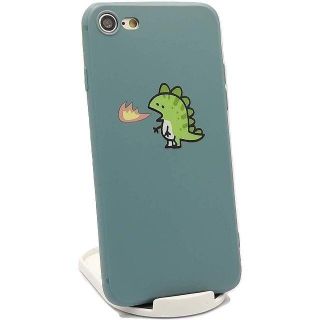 iPhone ケース カバー 恐竜 イラスト かわいい グリーン(スマートフォン本体)