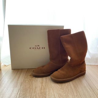 新品COACHムートンブーツ24.0cm キャメル ベージュ