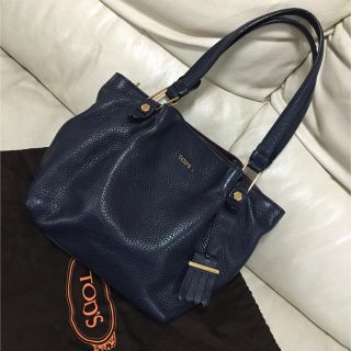 トッズ(TOD'S)のトッズ☆TOD'S フラワーバッグ ネイビー×ボルドー(ショルダーバッグ)