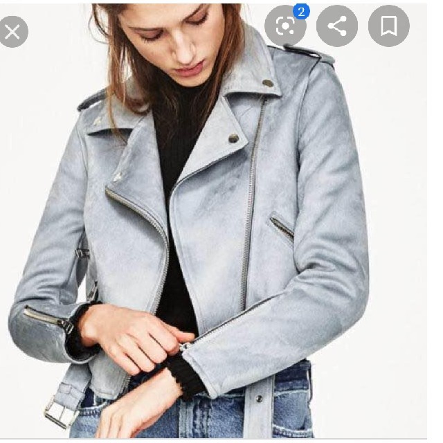 ZARA(ザラ)のZARA スエードライダースジャケット レディースのジャケット/アウター(ライダースジャケット)の商品写真