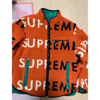 シュプリーム(Supreme)の激レアXLサイズ！supremeフリースリバーシブルジャケット緑オレンジ(ナイロンジャケット)