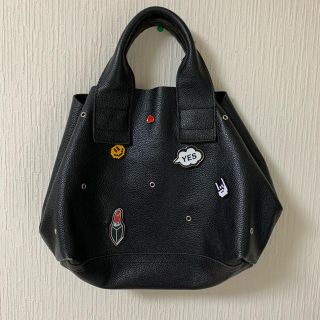 スコットクラブ(SCOT CLUB)のスコットクラブ購入 バッチ チャーム付き トートバッグ レザー ペシンシャ 黒(トートバッグ)